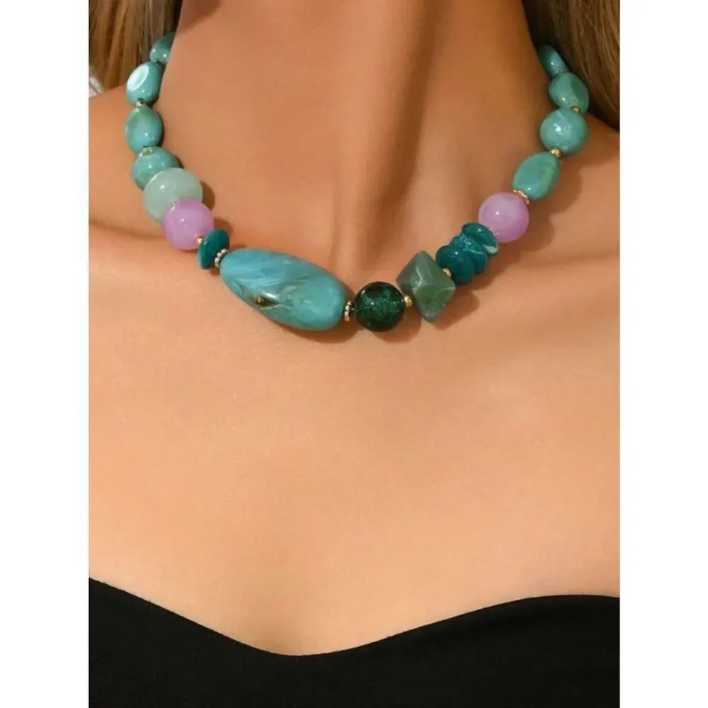 Boho stone necklace N2117